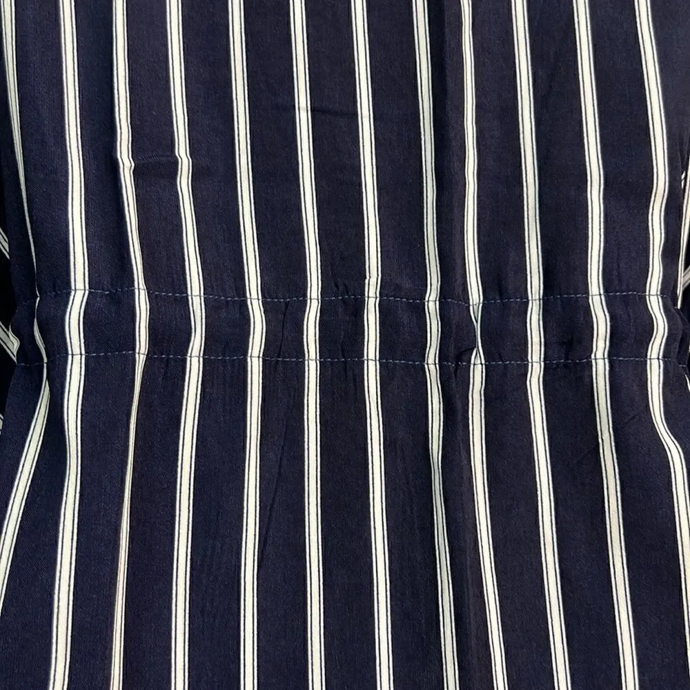 AvidLove navy blue and white striped swim cover up. Size small NWT